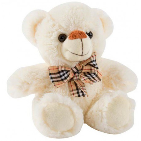 Peluche Ourson blanc avec ruban - 20 cm