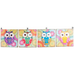 Tableau bois Hibou 