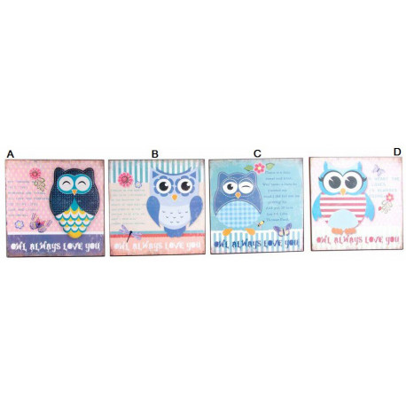 Tableau bois Hibou 