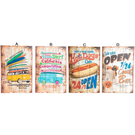 Tableau bois Vintage - 60 x 40 cm