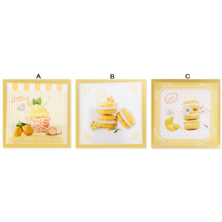 Tableau toile cuisine Macaron ou Cupcake - 40 x 40 cm