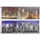 Tableau toile New York de nuit - 90 x 30 cm