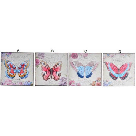 Tableau bois Papillon - 25 x 25 cm