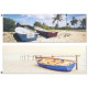 Tableau toile Barque - plage - 90 x 30 cm