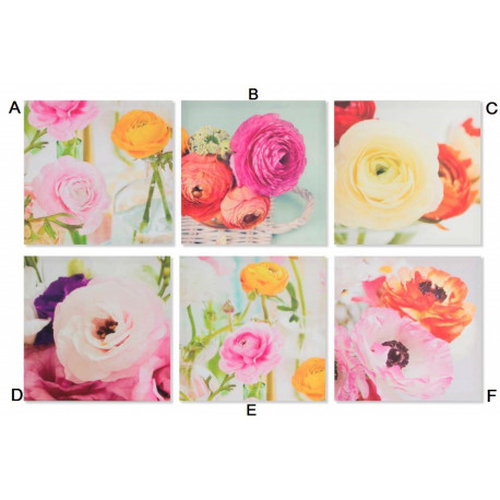 Tableau toile Roses - 40 x 40 cm