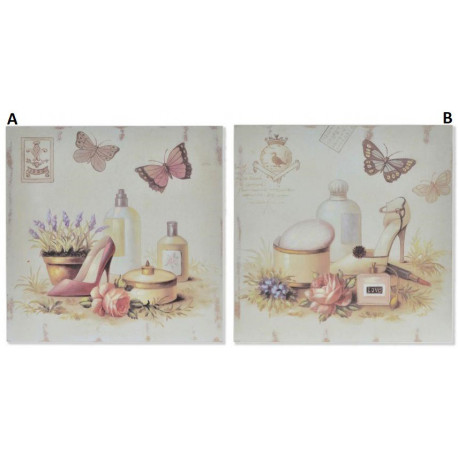 Tableau bois Papillon Fleur et Parfum - 30 x 30 cm