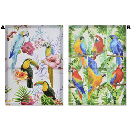 Tableau toile Perroquet et Toucan - 70 x 50 cm