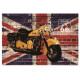 Plaque murale métal Moto - Drapeau anglais - Route 66 - vintage  - 30 x 20 cm