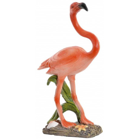 Figurine Flamant déco rose orange - 19 cm