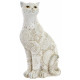 Statuette Chat blanc déco style dentelle - 22,5 cm