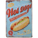 Plaque murale métal relief cuisine Hot dog - vintage - 40 x 30 cm