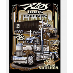 Plaque murale métal relief Camion - Camionneur - "Trucking" - 40 x 30 cm