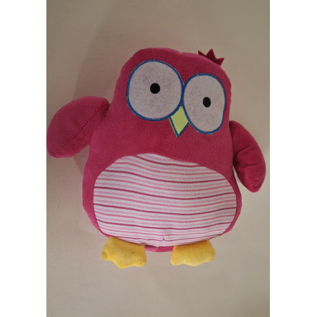 Peluche hibou bleue rouge ou verte