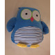 Peluche hibou bleue rouge ou verte