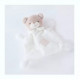 Doudou plat peluche Ourson - bleu rose ou blanc