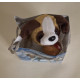 Peluche chien Saint Bernard dans pochette cadeau 