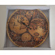 Horloge murale Carte du Monde bois - 34 cm